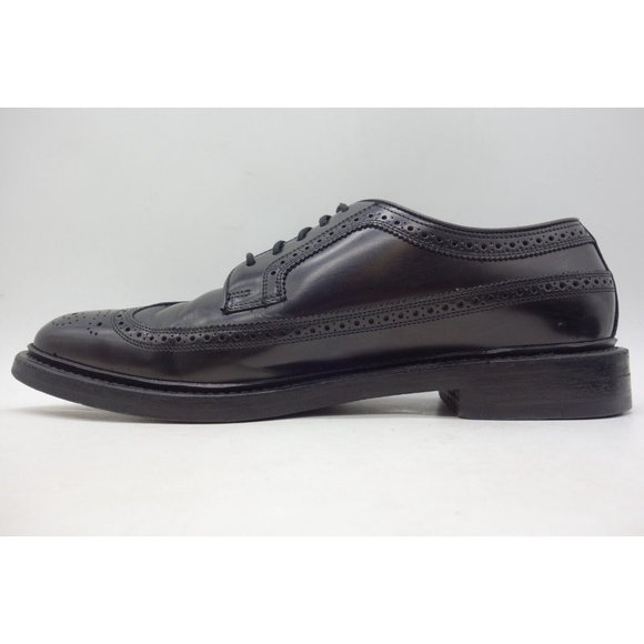 Stafford Black Leather Longwing Wingtip Lace Up Oxfords Shoes Men\'s 9.5 M